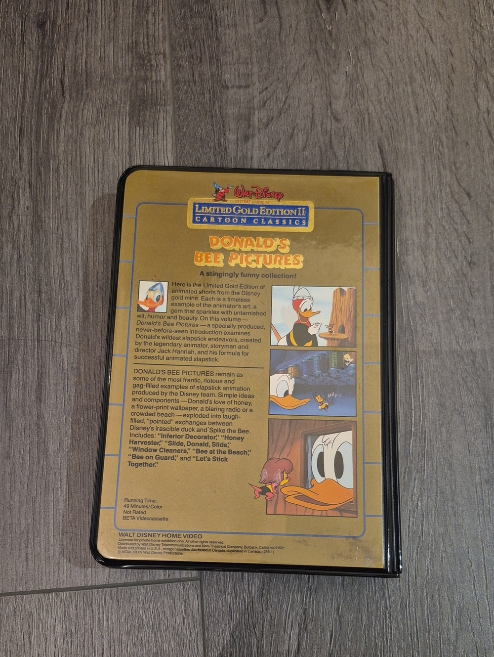 Disney Donald's Bee Pictures Limited Gold Edition II - BETA 1985 VHS - Picture 3 of 7